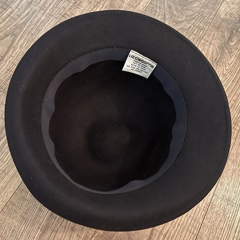 Liz‎ Claiborne Women’s Fedora Wool Hat Navy Blue